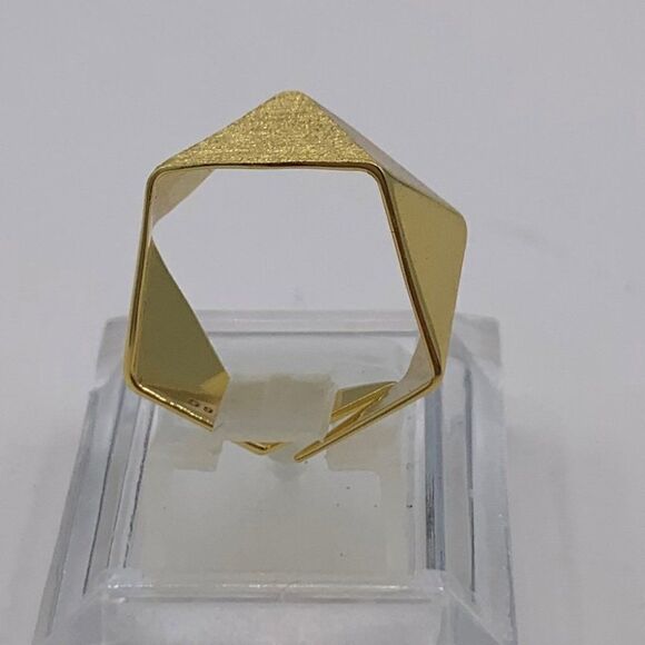 Ring, solid 925 sterling silver, 22 karat gold vermeil, new, adjustable - Picture 4 of 13